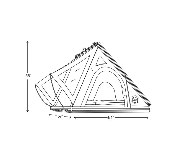 Mt. Hood Aluminum Hardshell Rooftop Tent: Double Channel